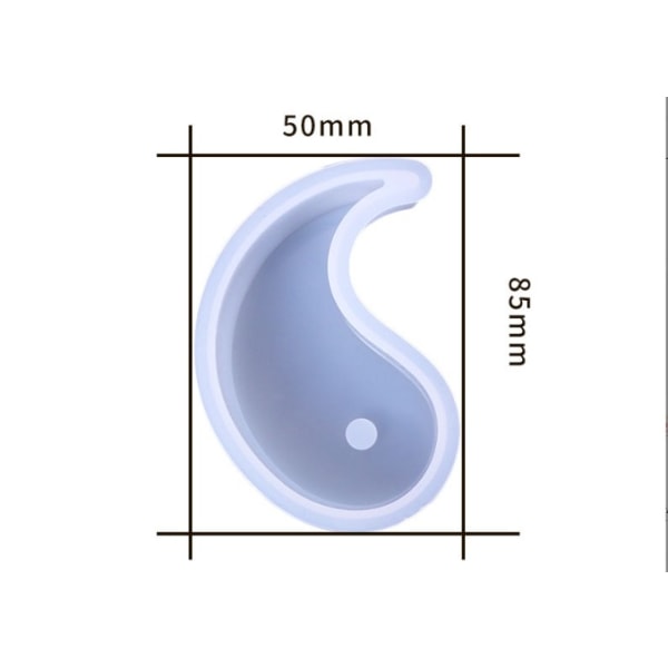 Silikon Stearinlysforme, 2 stk Yin Yang Hældningslysforme, 3D