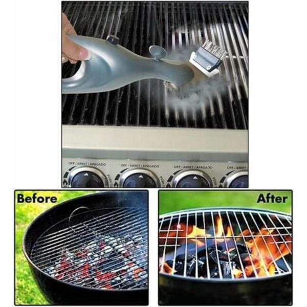 2 i 1 Grillbørste, Grillbørste med Rustfrit Stål