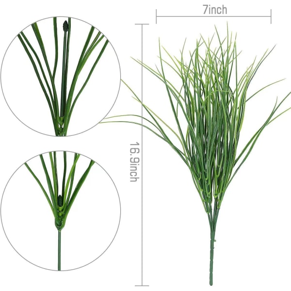 8 pieces artificial grass plants fake shrubs plastic wheat grass