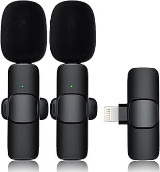 Trådløs Lavalier-mikrofon for iPhone iPad, Mini-opptaksmikrofon