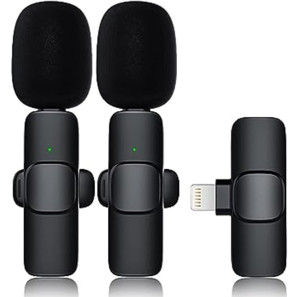 Trådlös Lavalier-mikrofon för iPhone iPad, Mini Recording Mic