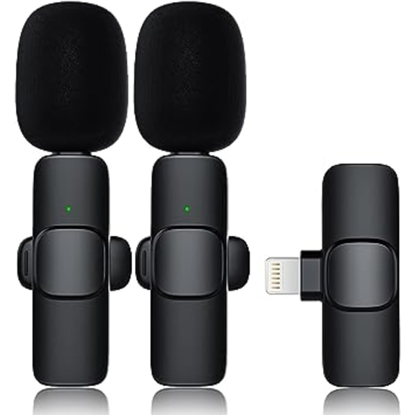 Trådlös Lavaliermikrofon för iPhone iPad, Miniinspelningsmikrofon