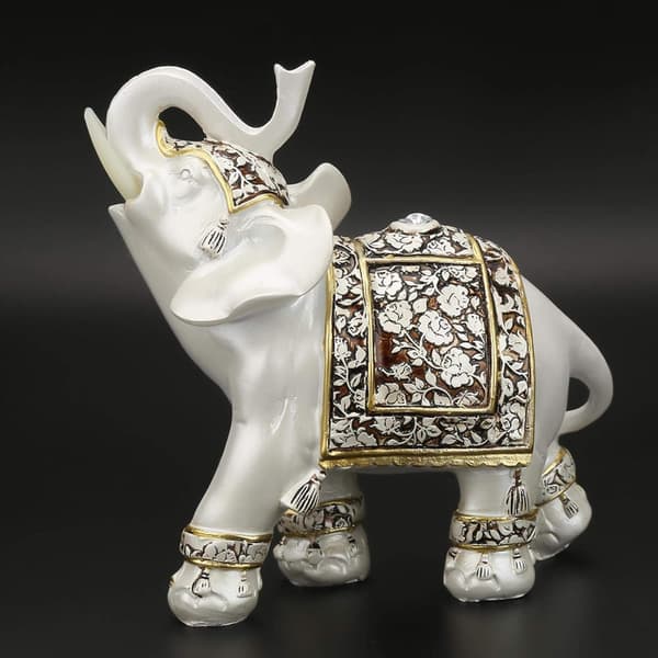 1 st Vit Elefant Skulptur Vintage Lycka Välstånd Samlarobjekt