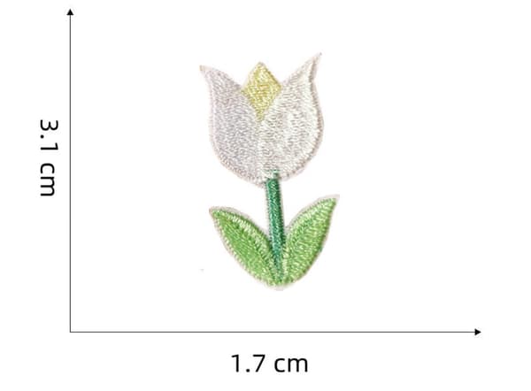 12 mini bieblomsterlapper med 10 dekorative broderilapper