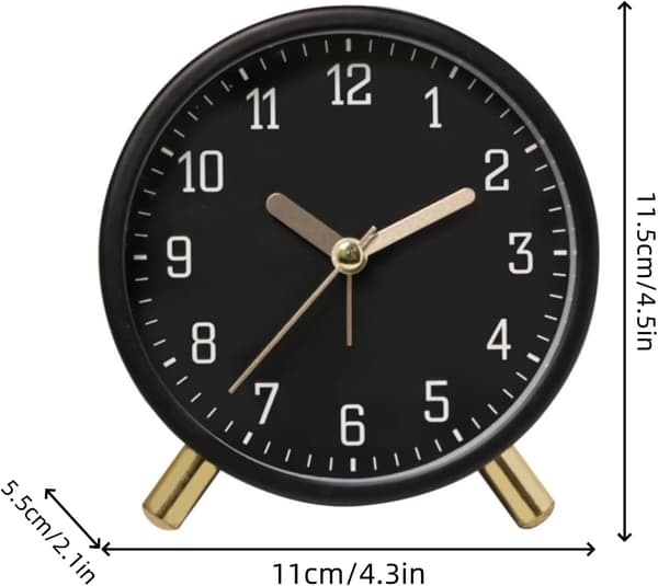 Kompakt Stille Analog Vækkeur (Blå)