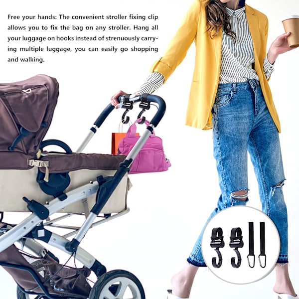 8 stk Barnevogn Henger Barnevognpose Henger 2 Typer Mamma Buggy Klips