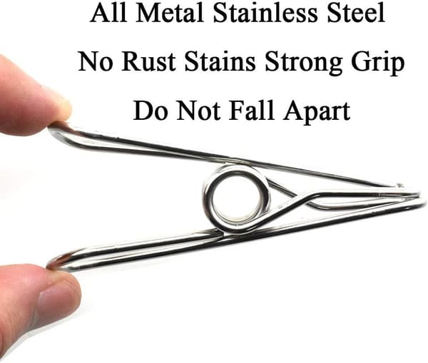 Klesklyper Chip Clips Helt i Metall Rustfritt Stål Ingen Rustflekker