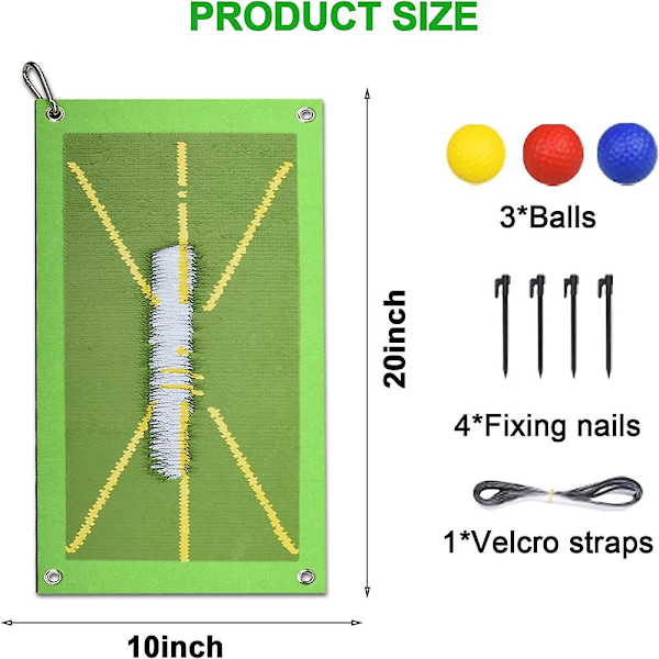 Bärbar golfträningssmatta, golfträningsträningsmatta som visar svingspår, golfmattor utan basplatta