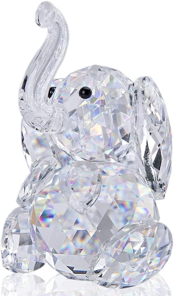 1 st Kristallelefant Djurfigur Samling Glas