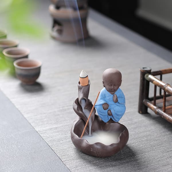 1 stk Tilbageflydende Røgelsesholder Røgelsesbrænder, Porcelæn Buddha