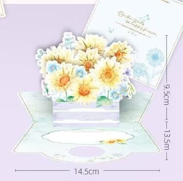 1 st 3D-kort med välsignelse för mors dag, blomsterkort 3D