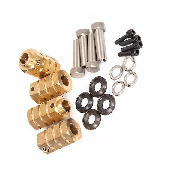 4 kpl Raskaat Messinki 12mm Pyörän Kuusiokolokeskiön Laajennussovitin Yhteensopiva Traxxas -4 Trx4 1/10 Rc Ryömintäauto P