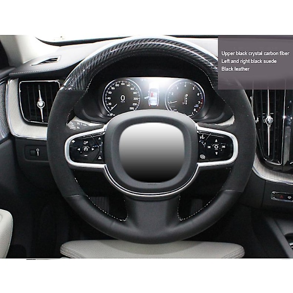 Volvo rattöverdrag S90 Xc60 Xc90 V90 V60 rattöverdrag handsytt handtagsskydd dekorativa interiördelar kolfibermönster