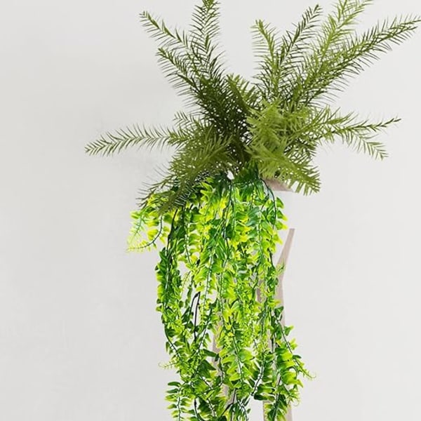 2-pack konstgjord ormbunke hängande grön heminredning konstgjord vinranka