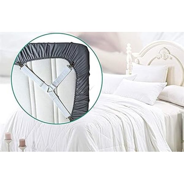 (Hvit, 4 klips) 4 klips seng kileholder seng ark fester