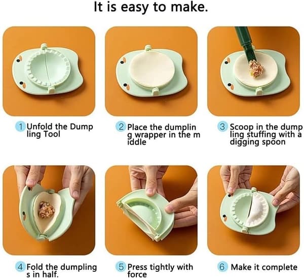 Set med 3 (Grön) Cartoon Dumpling Verktyg Liten Mönster Lat Dumpling