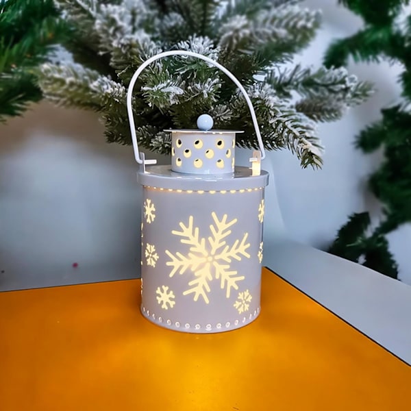 Jouluinen Vintage-lyhty Metallisella Led-lyhdyllä, Koristeellinen Vintage Metalli-joulukoriste – Juhlava Ru