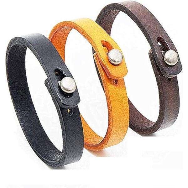 Äkta läderarmband för män - Handgjord justerbar lädermanschett