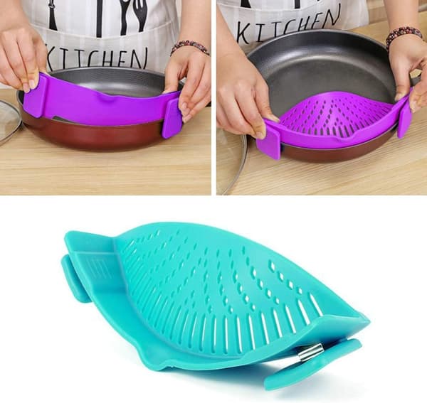 Sett med 2 varmeresistente klippfiltre med tut for pasta,