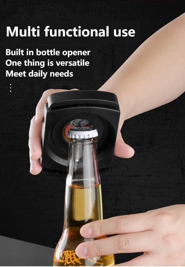 Dåseåbner i aluminium, til 8-19 Oz aluminiumsdåser med blød kant (Sort)