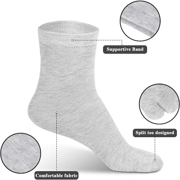 6 par Flip Flop Unisex Sokker Tabi Split Toe Sokker Tå Sokker til