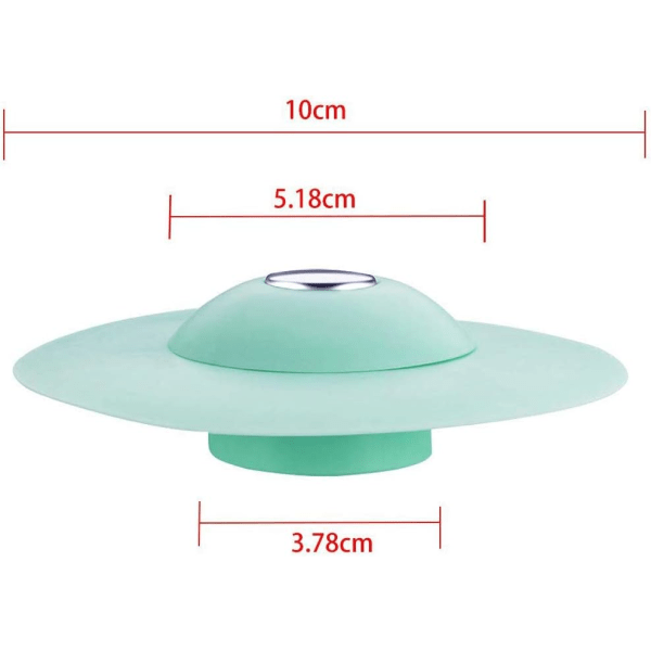 Diameter 10cm, (blå) 1 pakke, silikon avløpsdeksel, badekarhette,