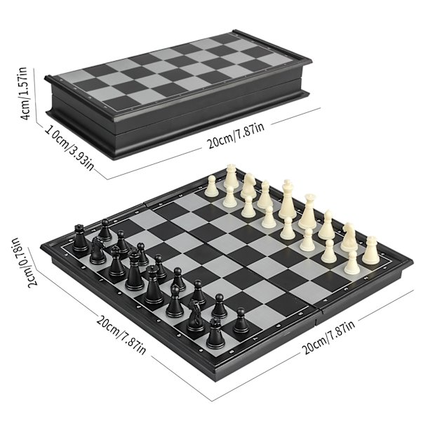 Schack, Magnetiskt Bräde, Schack Deluxe Vikbart Bräde, Mini Schack