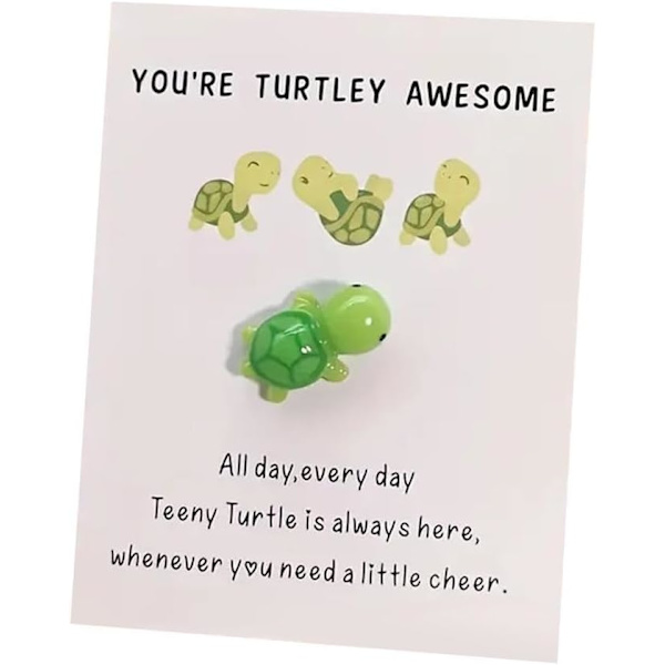 Mini Taskuhalitusturtle, Olet Turtley Awesome Inspiraatiolahja Kortilla, Kiitoskortti Tervehdyskortti Min