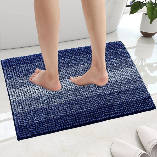 Halkskyddad badrumsmatta, mjuk chenillemikrofiber badrumsmatta, absorberande, maskintvättbar - 43 x 61 cm