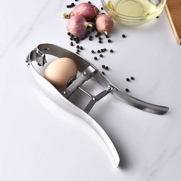 1 stk Eggåpner i Rustfritt Stål, Eggeskallknuser, Kokt/Rå Egg