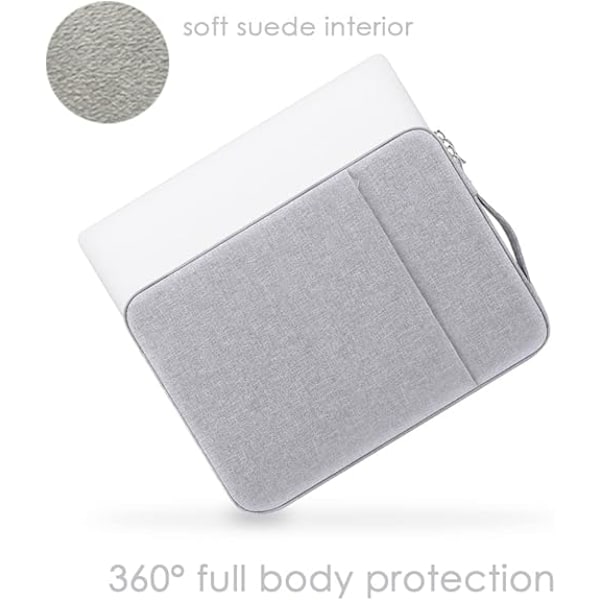 14 Tums Laptopfodral för 2024 MacBook Pro 14,2 Tums Bärbar Canvas Laptopväska, Grå