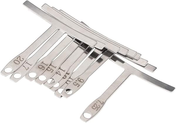 Sett med 9 Understring Radiusmålere for Gitar og Bass, Luthier