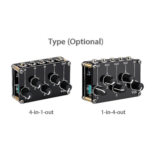 1-til-4-ud Passiv Mixer Modul Mini Stereo 4-kanals Passiv Mixer Lyd Mixer 1 Lydindgang Til 4 O 1-til-4-ud