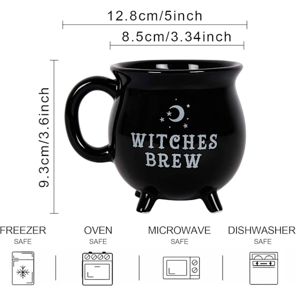 Noitavitch Brew -kattila Kahvimuki 300ml/10oz Keramiikka Juoma Mukit, Ihastuttava Noita Potion Teemainen Vesi Kupit, Kaikki