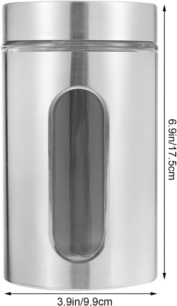 1 rostfritt stål fönsterburk 950ml te, kaffe, sockerpulver