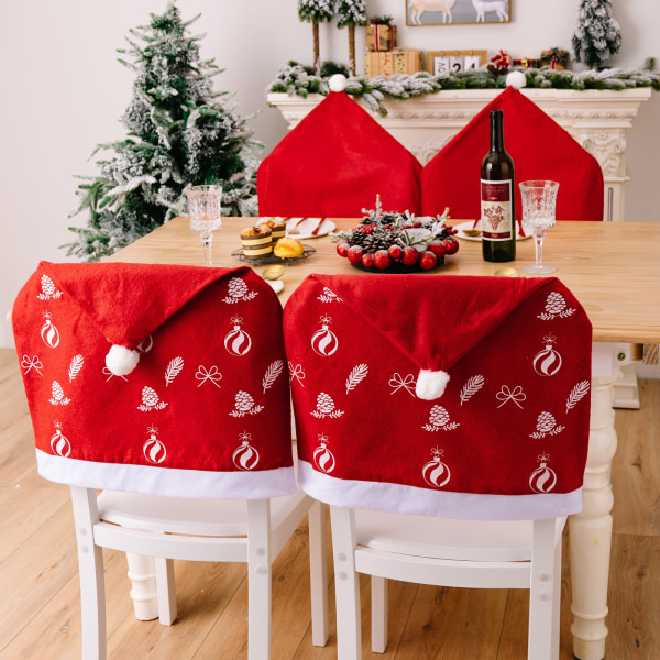 2 stycken juldekorationer, röd julstol