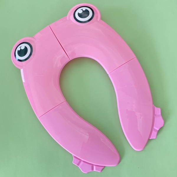 Bærbart toiletsæde til småbørnsrejser (Pink Frog) - skridsikker
