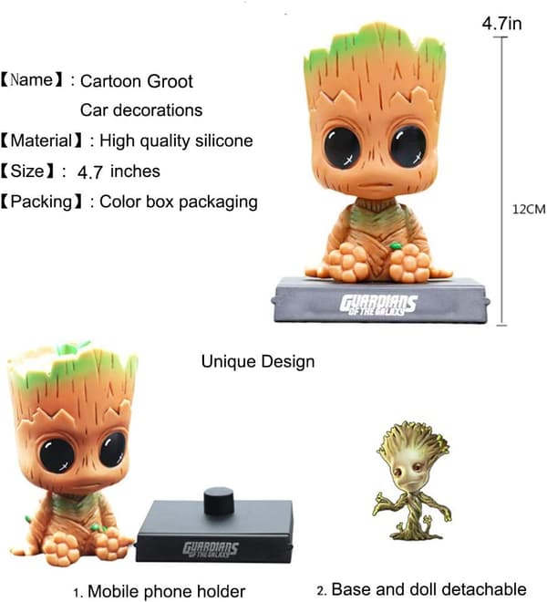 Søt bil dashbord bobblehead-dukke, superhelt A