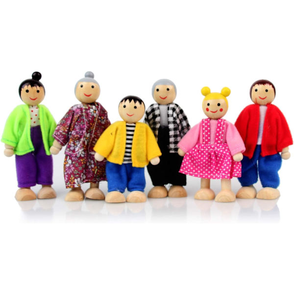 Puisia nukkekodin ihmisiä, 6 perheen hahmoa miniatyyrinukkekoti, W