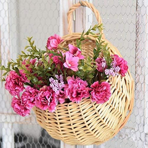 2 stk Hengekurv Flettet Rattan Kurv Vase Beholder Henge