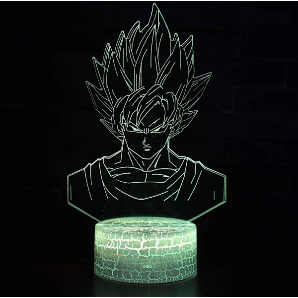 3D Optisk Illusionslampe LED Nattelys, 7 Farger Berøringsstyrt Nattbordlampe