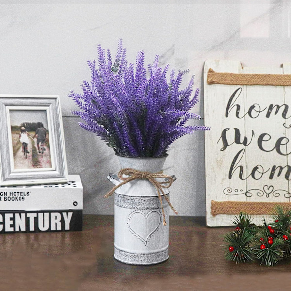 Vintage Metal Galvaniseret Vas Rustik Mælkekande Vase med Hjerte-Sh