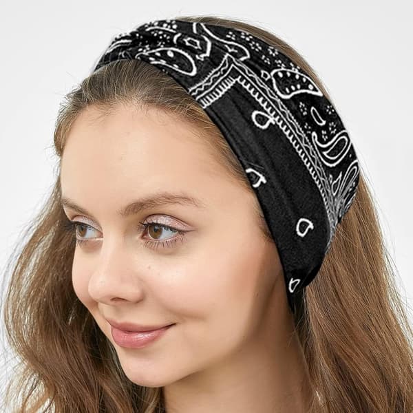 Sort Hårbånd til Kvinder Boho Elastiske Pandebånd til Piger