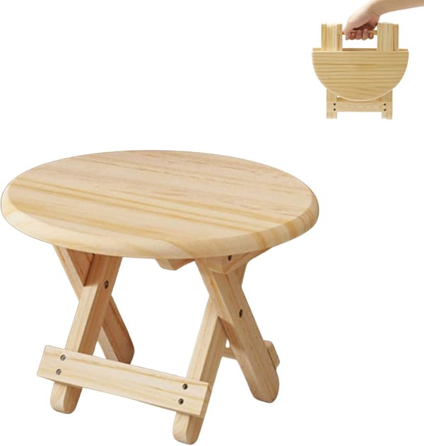 1 st Mini Träviktbar Pall. Resestol, Barnpall,