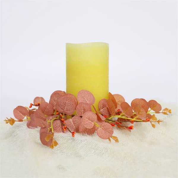 Blomsterkrans 2-pack med ljusringar, konstgjord eucalyptus