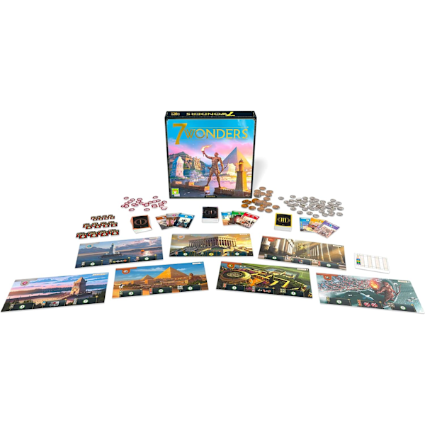 7 Wonders -lautapeli - Uusi painos | Perhe- ja strategiapeli | 3-7 pelaajaa | Ikä 10+