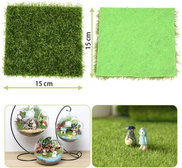 5 st 15*15cm Plast Konstgräsmatta Ovävd Konstgräs