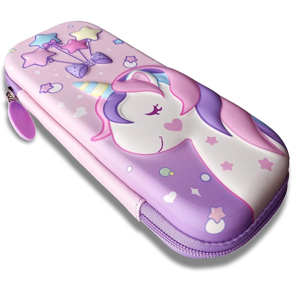 EVA(S) Cartoon Unicorn case, rosa stor penna