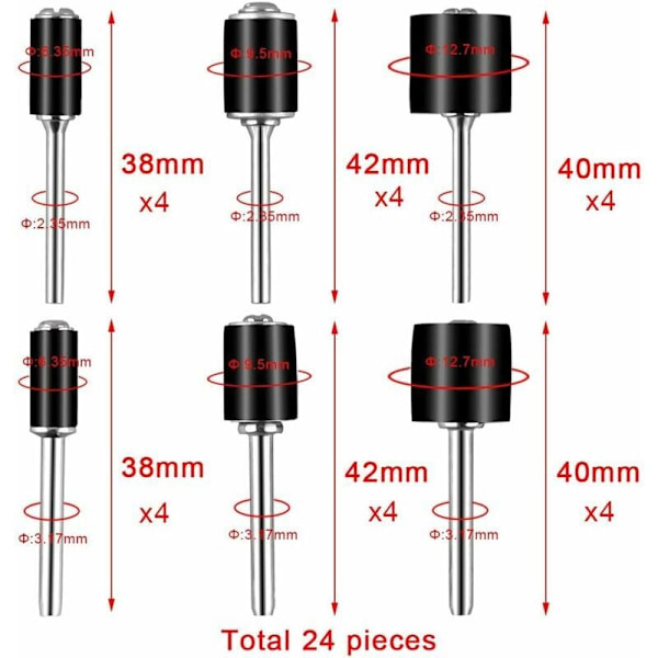 531 deler slipesett for Dremel roterende verktøy, med 504 deler slipesett 24 deler chuck trommel 2 deler selvstrammende chuck