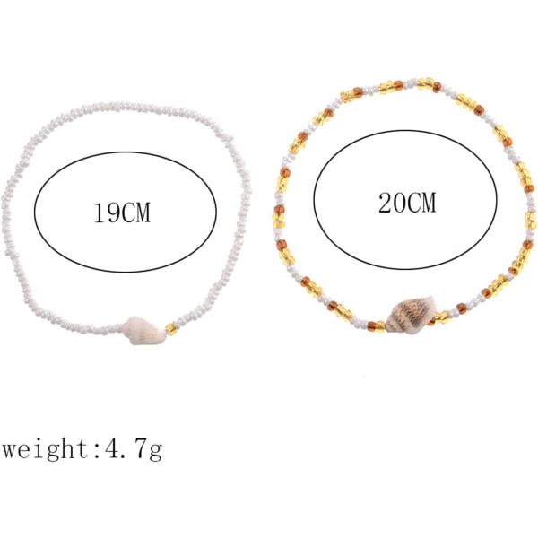 1 sæt med to stykker Ankelfodkæde Perler Håndlavet Anklet Boho